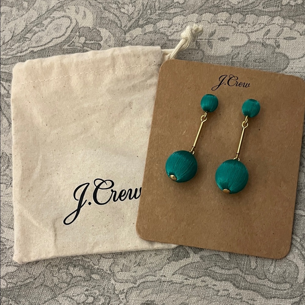 J. Crew Green and Gold Earings
